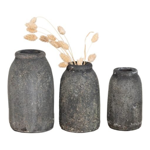 Velas Decoratievazen ​​Antiek Lichtgrijs Terracotta - Set van 3