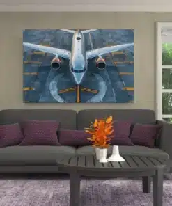 ALIVA 1497 luchtbeeld van een vliegtuig–canvas schilderij b