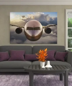ALIVA 1498 vliegtuig boven de wolken canvas schilderij b