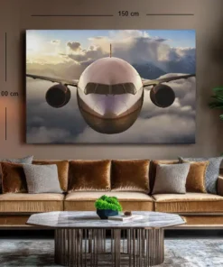 ALIVA-1498-vliegtuig-boven-de-wolken-canvas schilderij-d