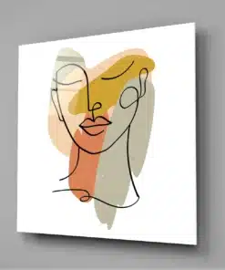 Line Art Vrouw Glasschilderij - Afbeelding 3