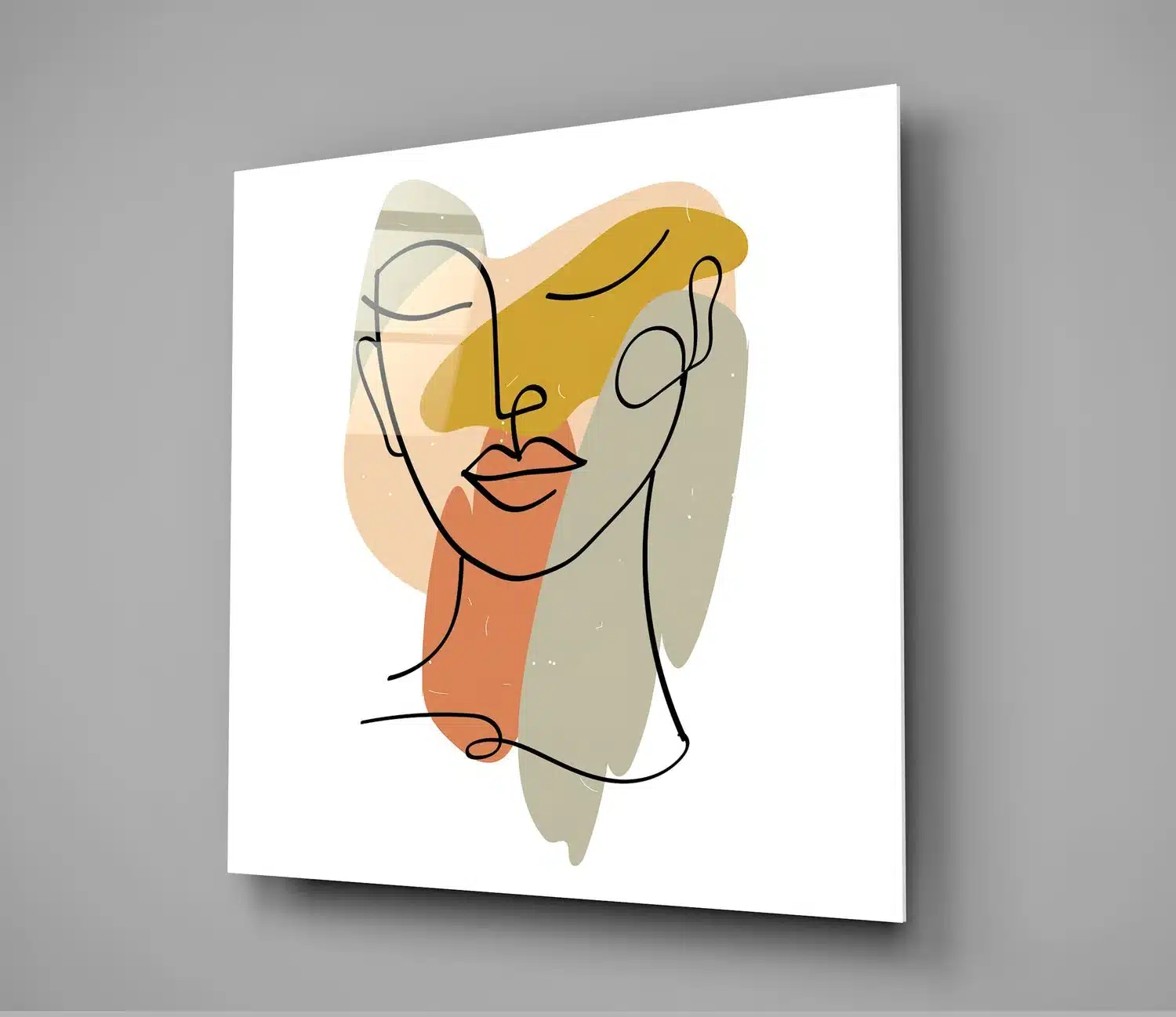 Line Art Vrouw Glasschilderij - Afbeelding 3