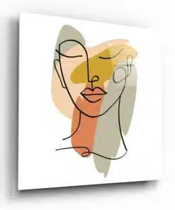 Line Art Vrouw Glasschilderij