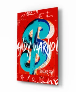 Glasschilderij Andy Warhol & Dollar