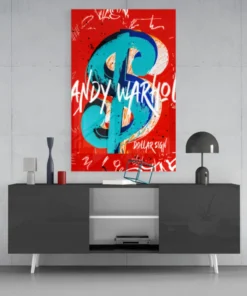 dsg 4063 glasschilderij andy warhol dollar