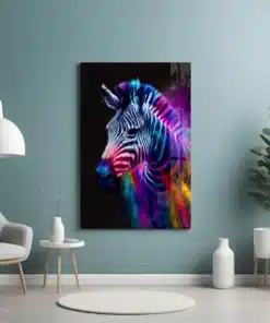 dsg 8026 d moderne zebra kleurrijk schilderij op glas