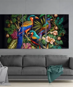 mgls 4057 mega glasschilderij met tropische vogels