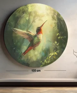 SOLIVA 1005 kolibrie muurcirkel rond schilderij print op dibond a