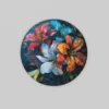 SOLIVA 1009 bloemen muurcirkel rond schilderij print op dibond