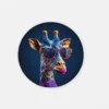 SOLIVA 1016 coole giraffe muurcirkel rond schilderij print op dibond