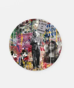 Street Art Muurcirkel Op Dibond