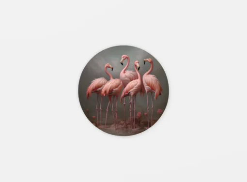 Muurcirkel met flamingo's