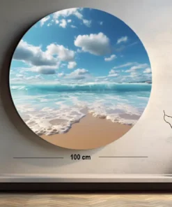 SOLIVA 1026 zee en strand muurcirkekel rond schilderij print op dibond a
