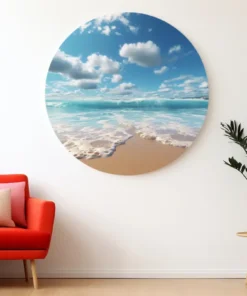 SOLIVA 1026 zee en strand muurcirkekel rond schilderij print op dibond c