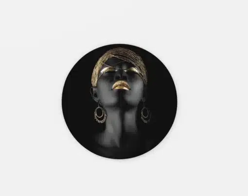 Afrikaanse Vrouw met Gouden Make-up Muurcirkel