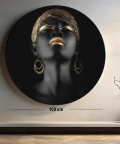 SOLIVA 1031 afrikaanse vrouw met gouden make up muurcirkel b 1