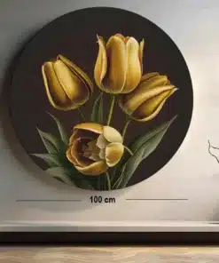 SOLIVA 1040 gele tulpen muurcirkel op dibond c