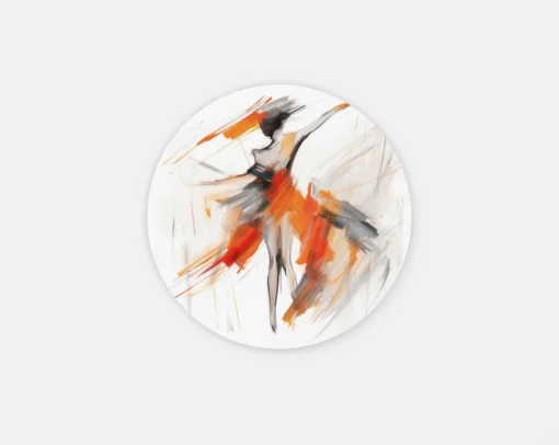Moderne Rond Schilderij Op Dibond | Dansende Vrouw
