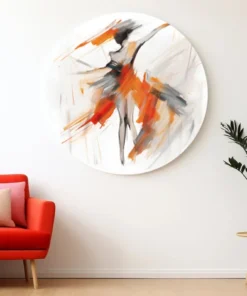 SOLIVA 1043 moderne rond schilderij op dibond dansende vrouw a
