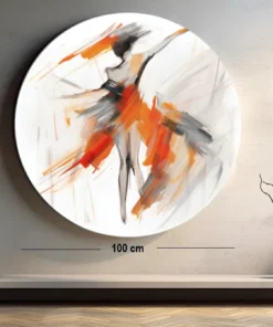 SOLIVA 1043 moderne rond schilderij op dibond dansende vrouw c