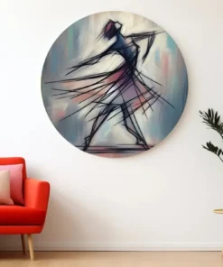 SOLIVA 1044 moderne muurcirkel op dibond dansende vrouw b