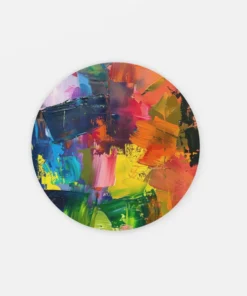 Kleurrijke Kunst Muurcirkel Op Dibond
