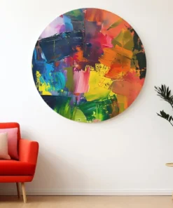 SOLIVA 1045 kleurrijke kunst muurcirkel op dibond a