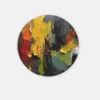 SOLIVA 1046 rond schilderij op dibond abstract kleurrijk