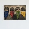 ALIVA 1189 banksy beatles bandanas canvas schilderij horizontaal