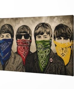 ALIVA 1189 banksy beatles bandanas canvas schilderij horizontaal a