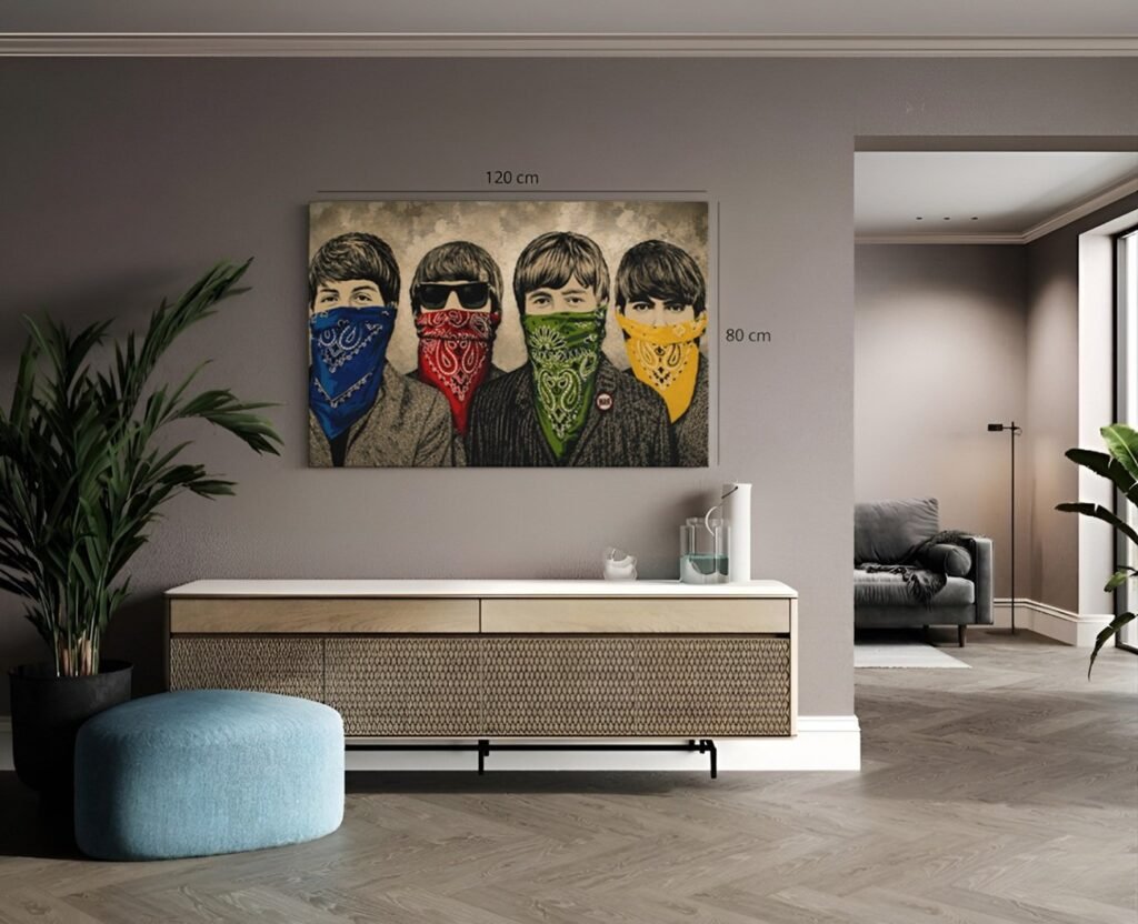 Banksy Beatles Bandanas Canvas Schilderij