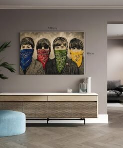 Banksy Beatles Bandanas Canvas Schilderij