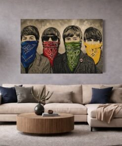 ALIVA 1189 banksy beatles bandanas canvas schilderij horizontaal c