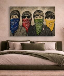 ALIVA 1189 banksy beatles bandanas canvas schilderij horizontaal d