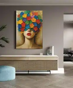 ALIVA 1226 bloemenmasker canvas schilderij b