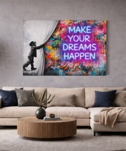 ALIVA 1234 graffiti gordijn canvas schilderij d 1