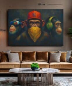 de-drie-apentrots-canvas-schilderij-d