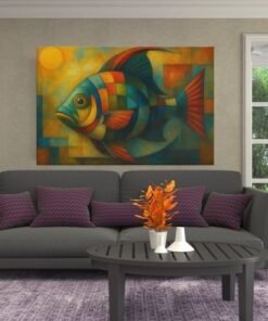 moderne-abstracte-vis-canvas-schilderij-a
