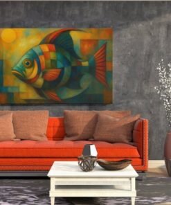 ALIVA 1245 moderne abstracte vis canvas schilderij c