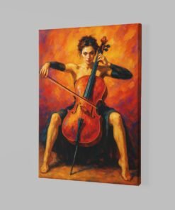 ALIVA 1261 vrouw en cello canvas schilderij a