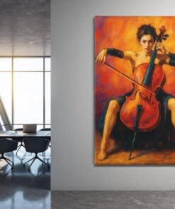 ALIVA 1261 vrouw en cello canvas schilderij d