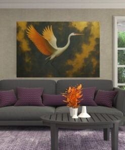 ALIVA 1266 elegante vogel canvas schilderij b