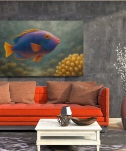 ALIVA 1270 koraalrif en vis canvas schilderij b