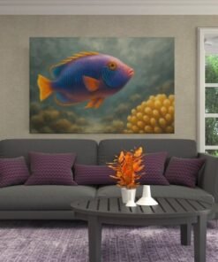 ALIVA 1270 koraalrif en vis canvas schilderij c