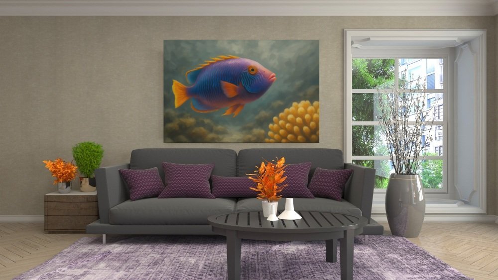 Koraalrif en Vis Canvas Schilderij - Afbeelding 4