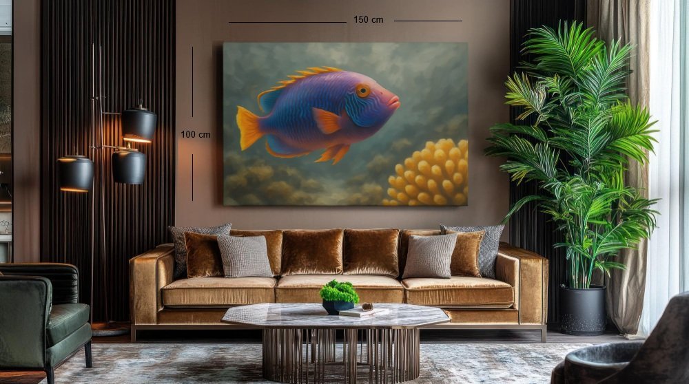 koraalrif-en-vis-canvas-schilderij-d