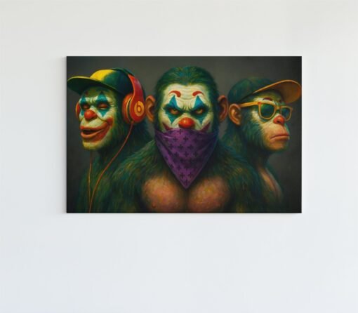 Street Art Apen Canvas Schilderij
