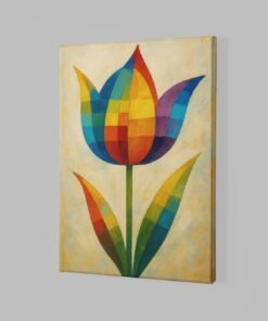 Alternative view of Kleuren Tulp Canvas Schilderij