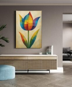 ALIVA 1356 kleuren tulp canvas schilderij b