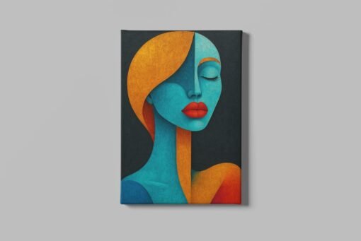 Vrouw Gezicht Abstract Schilderij
